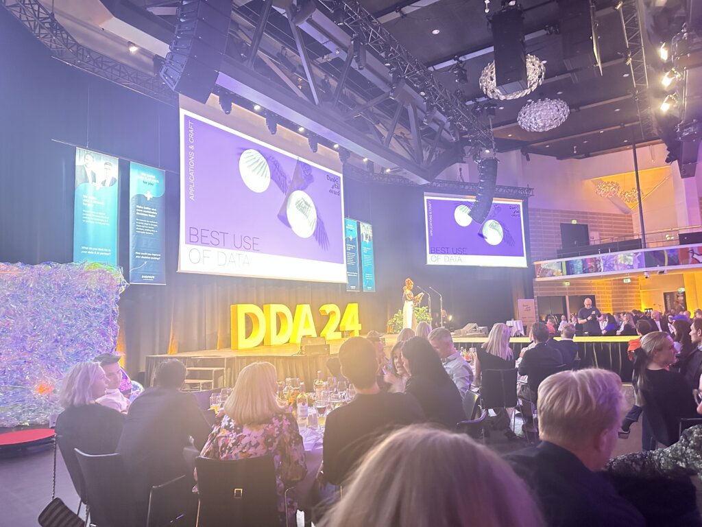 Billede fra selve showet aftenen til Danish Digital Award